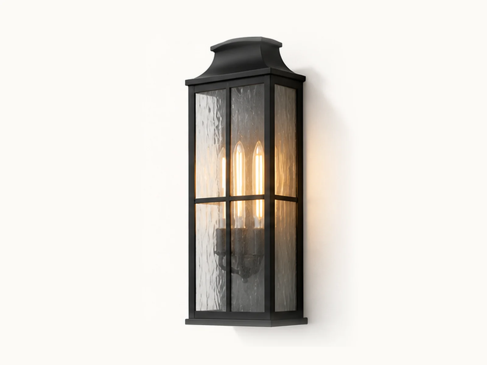 Ripple-Glass Exterior Lantern dimension reference